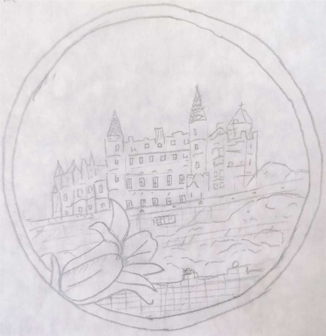 Lola Greaves' winning design features Dunrobin Castle.
