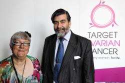 Sarah Boyd and North MP John Thurso at the launch of a new ovarian cancer awareness campaign
