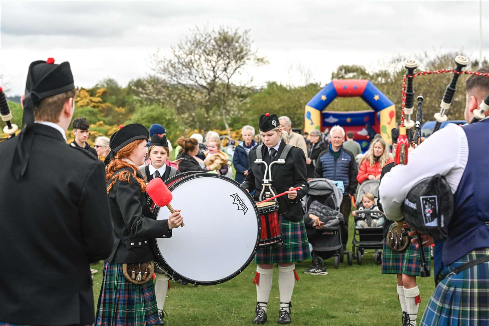 Sutherland Schools Pipe Band got the party going with a rousing set of tunes. Picture: Ewen Pryde Photography