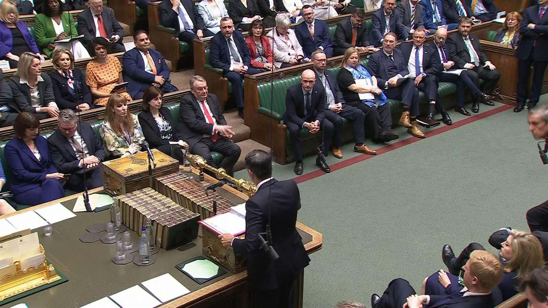 Former Tory MP Natalie Elphicke sitting with other Labour MPs (second row, second left, directly behind Angela Rayner) at Prime Minister’s Questions (House of Commons/UK Parliament/PA)