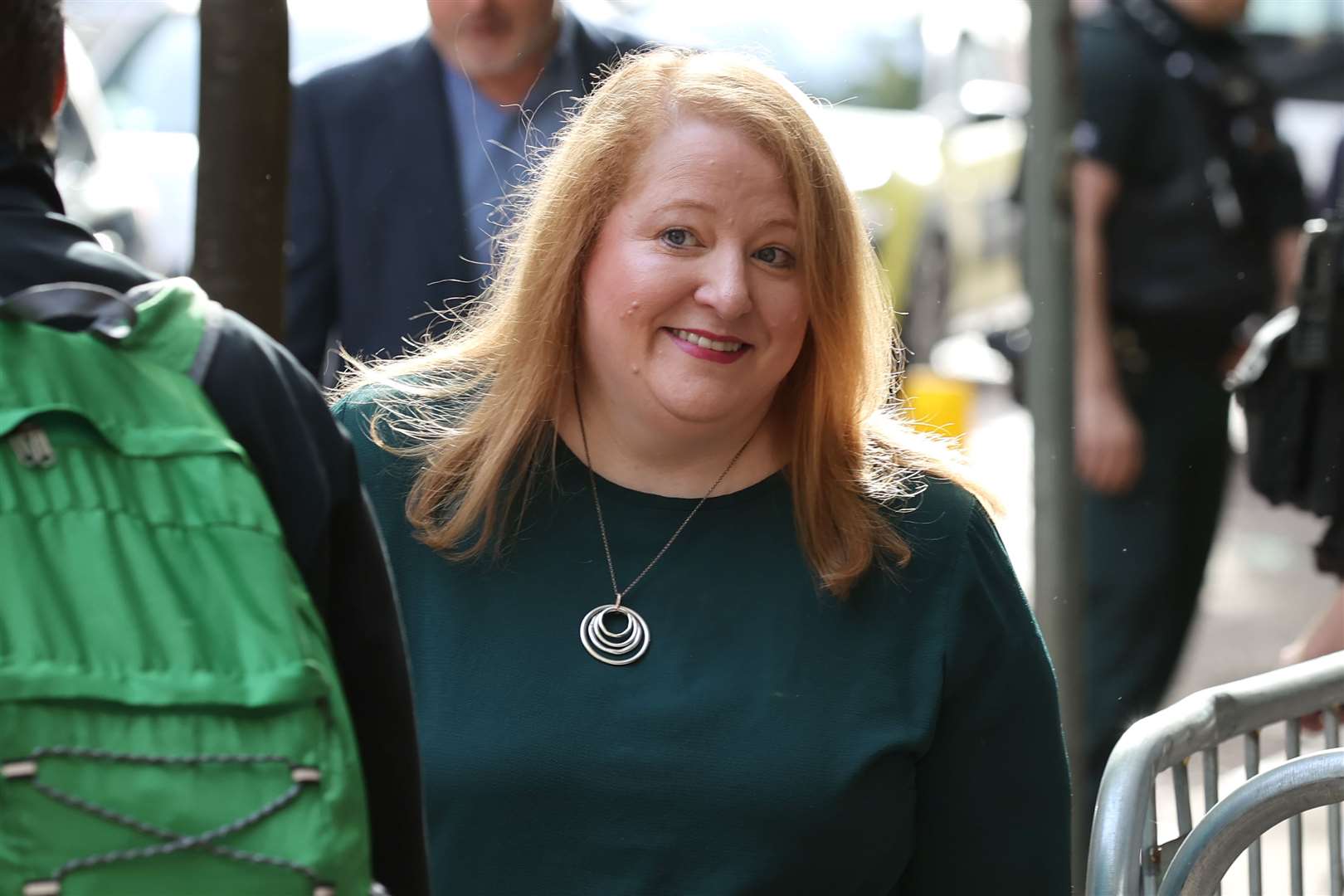Naomi Long arrives at the Clayton Hotel in Belfast to give evidence to the inquiry (Liam McBurney/PA)