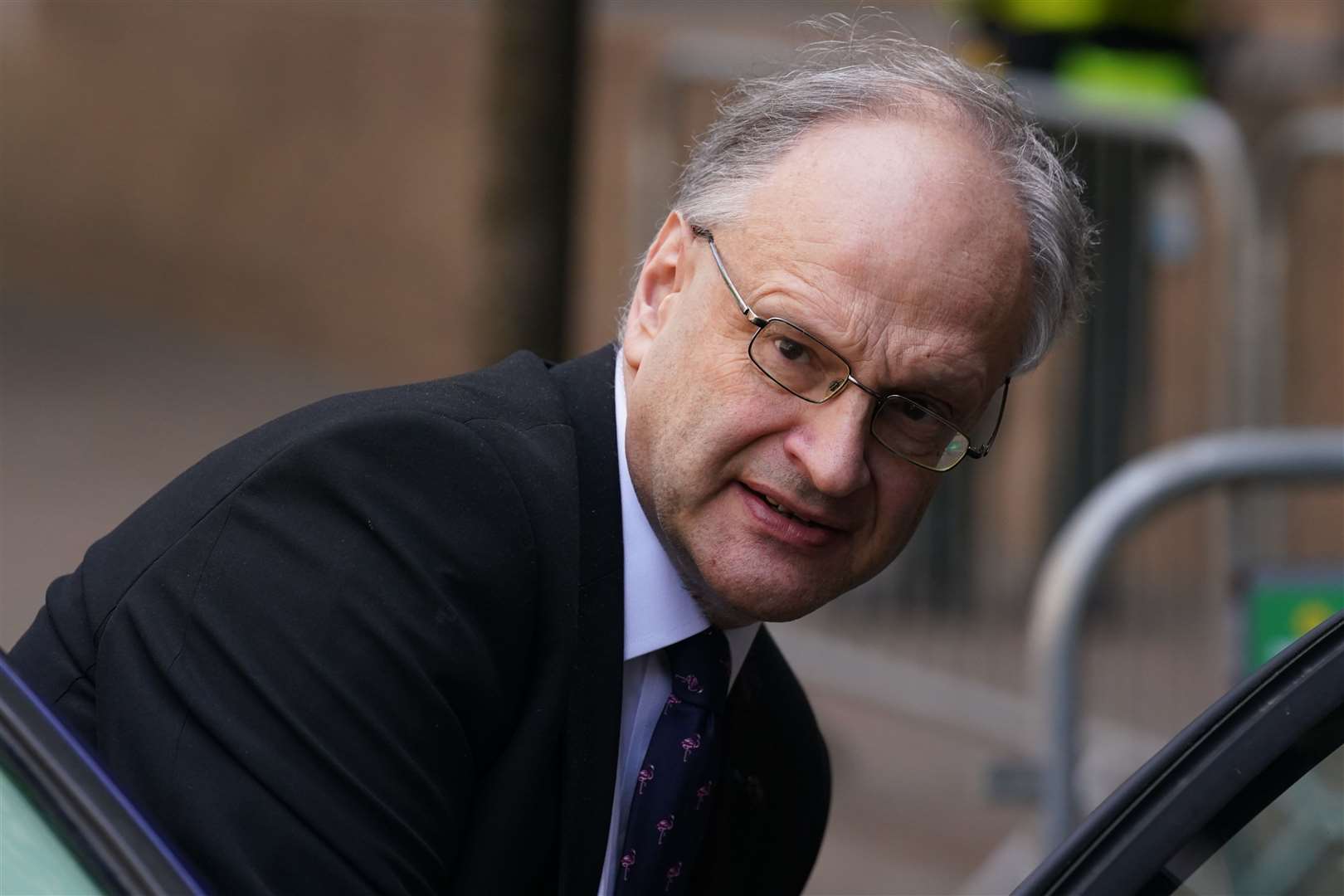 Former DUP education minister Lord Weir leaving the Clayton Hotel in Belfast (Brian Lawless/PA)
