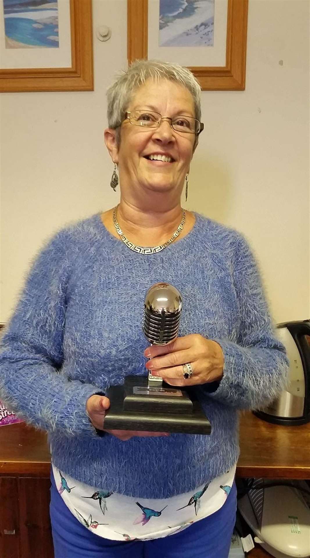 Myra Clark with the MFR Cash for Kids - Community Award which she won in 2017.