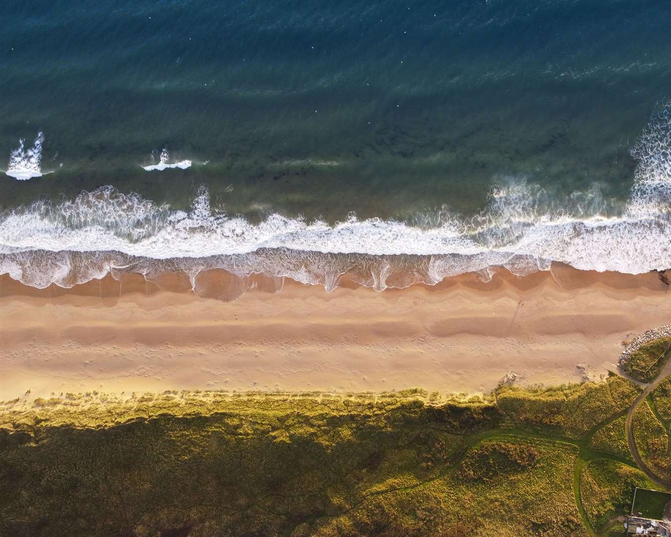 Runner-up Dean Ross’ stunning aerial image of Dornoch Beach.