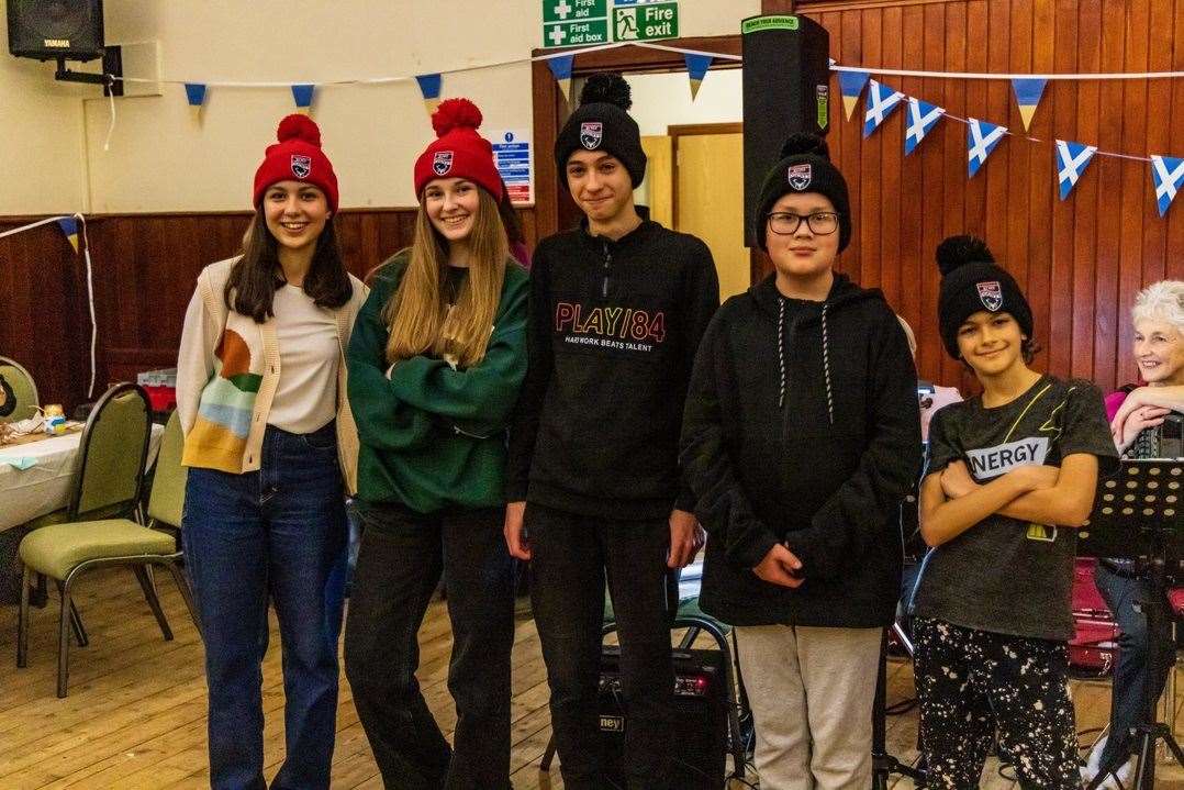 Ross County Football Club donated beanie hats for the Ukrainian children. Picture: Tony Bridge Photography