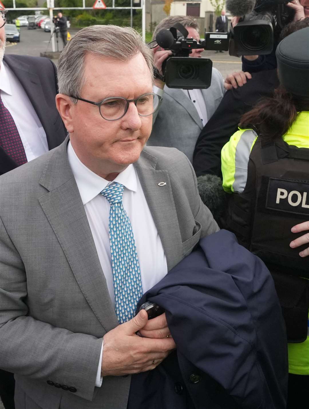Former DUP leader Sir Jeffrey Donaldson faces 11 charges – one of rape, one of committing an act of gross indecency and nine of indecent assault (Niall Carson/PA)