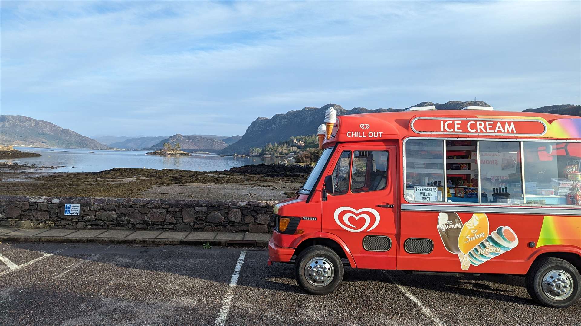 Andrew Feeney sells groceries in an ice cream van on the Isle of Skye (Andrew Feeney/PA)