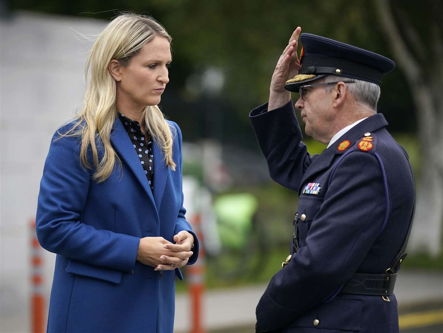 Justice Minister Helen McEntee and Garda Commissioner Drew Harris (Niall Carson/PA)