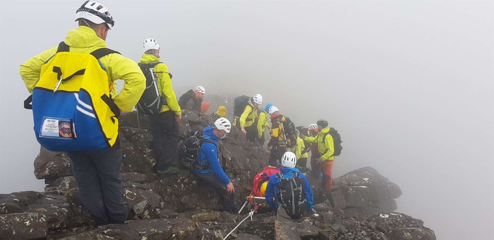 The rescue operation on Am Bhasteir. Picture: Skye MRT