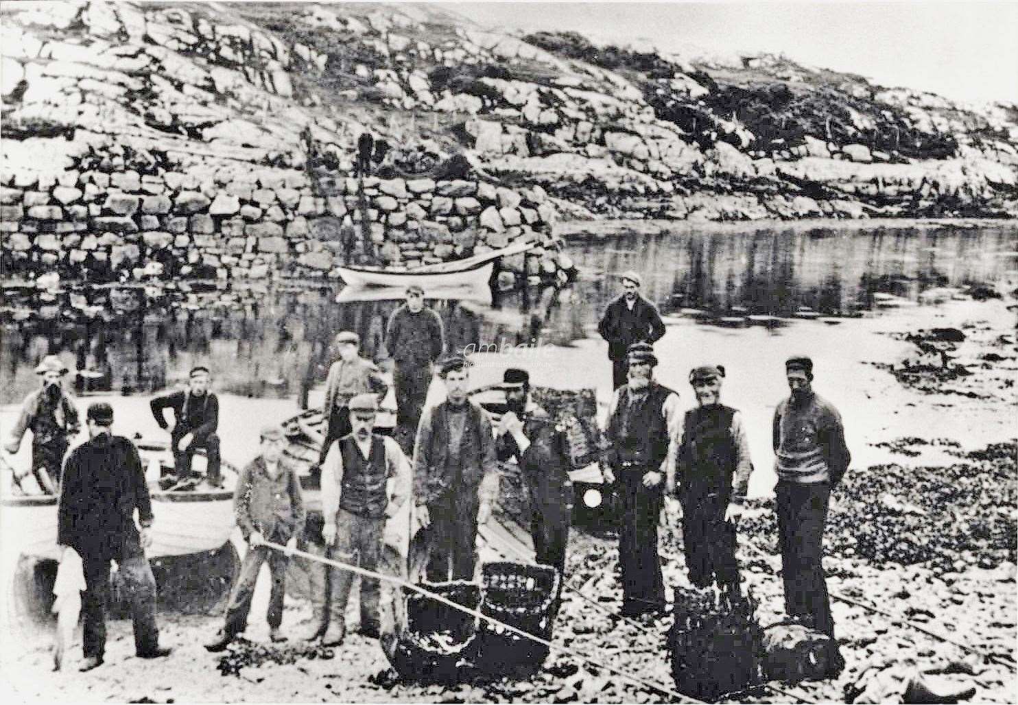 Crofter-fishermen at Rispond, Durness, 1890s, from the collection of Willie Morrison.