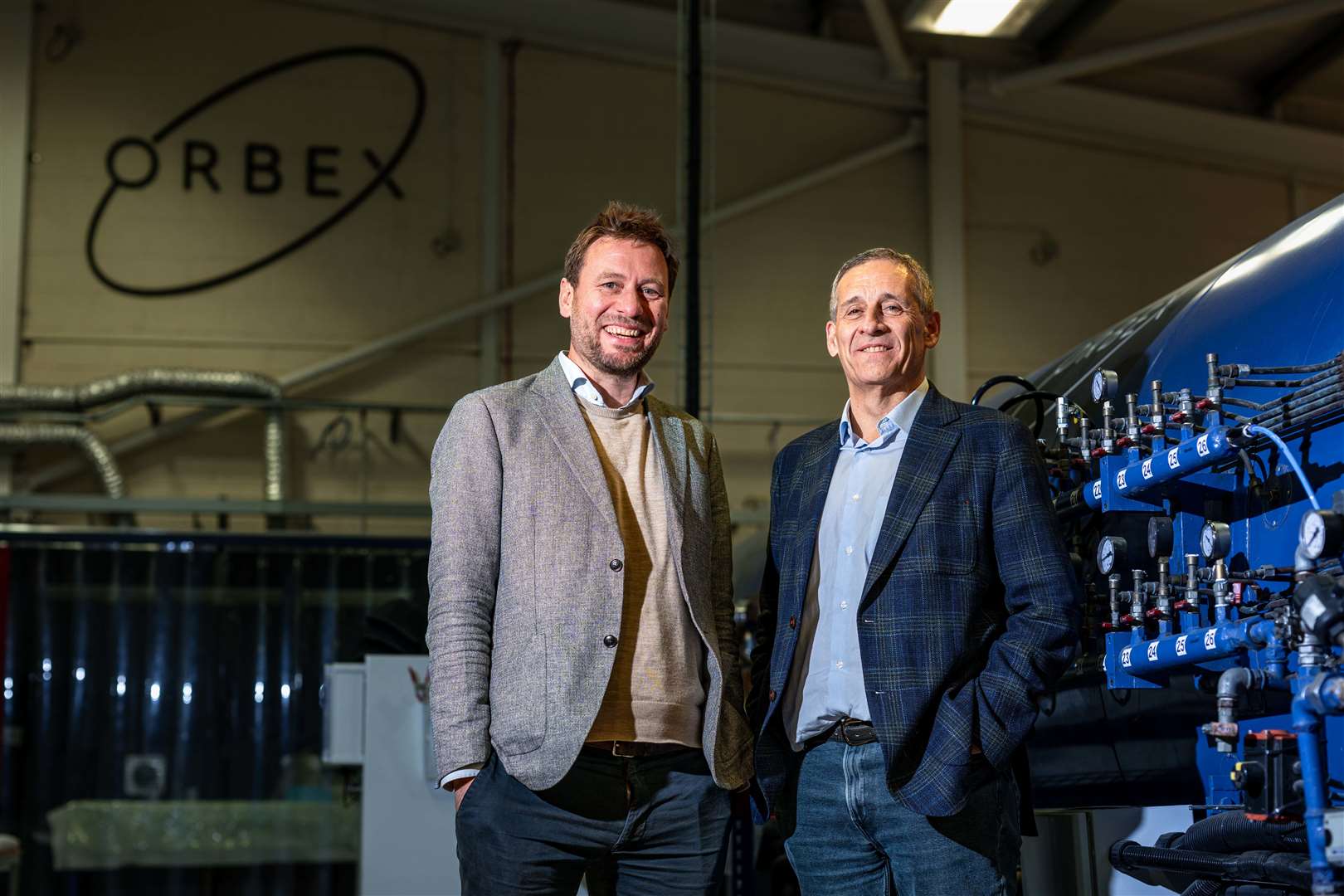 Phillip Chambers, left, the new chief executive of Orbex, with Miguel Belló Mora, the new executive chairman. Picture: Abermedia