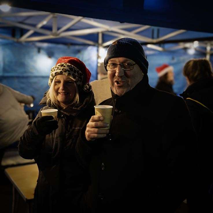 Mulled wine and hot chocolate were on offer. Picture: Martin Ross