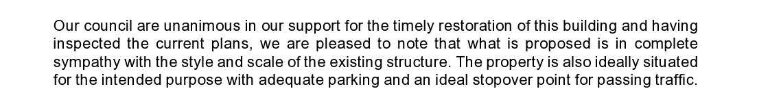 An extract from the letter sent by the community council.