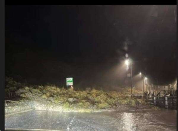 The landslide closed the A9 at Scrabster overnight on Wednesday. Picture: Bear Scotland