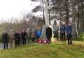 Stones made by Rosehall pupils placed during community's Remembrance Day commemoration