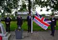 Flags raised at Golspie for Armed Forces Week.