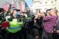 Police condemn ‘unacceptable’ outbreaks of hostility at anti-vax protest