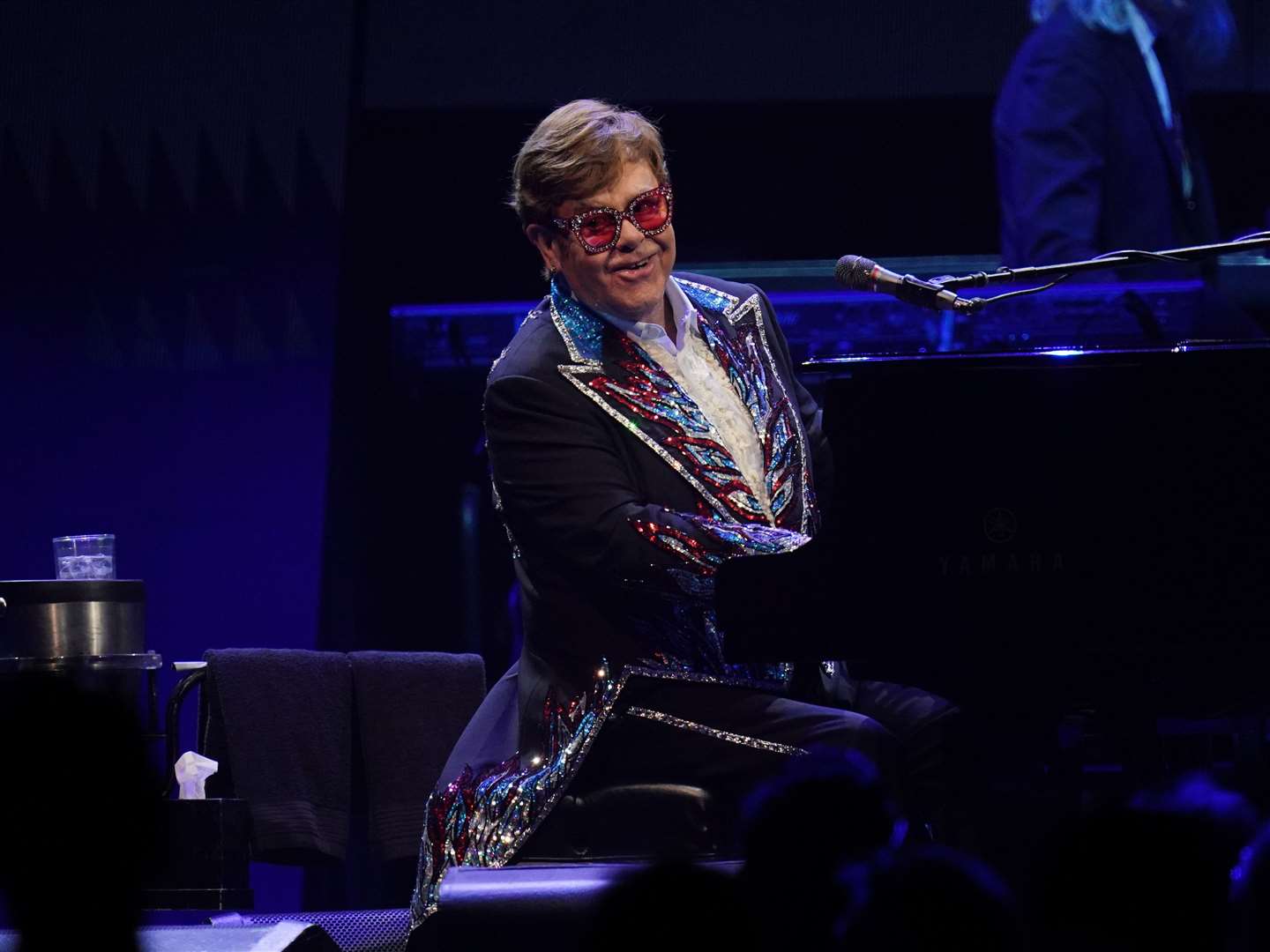 Elton John performing on stage during his Farewell Yellow Brick Road show at the Tele2 Arena in Stockholm, Sweden (Yui Mok/PA)
