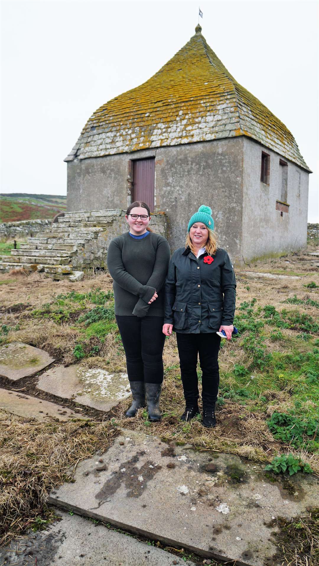 Fiona Begg (right) who discovered the Pictish stone with her niece Sarah Begg who is at Wick High School and has a great interest in archaeology. Picture: DGS