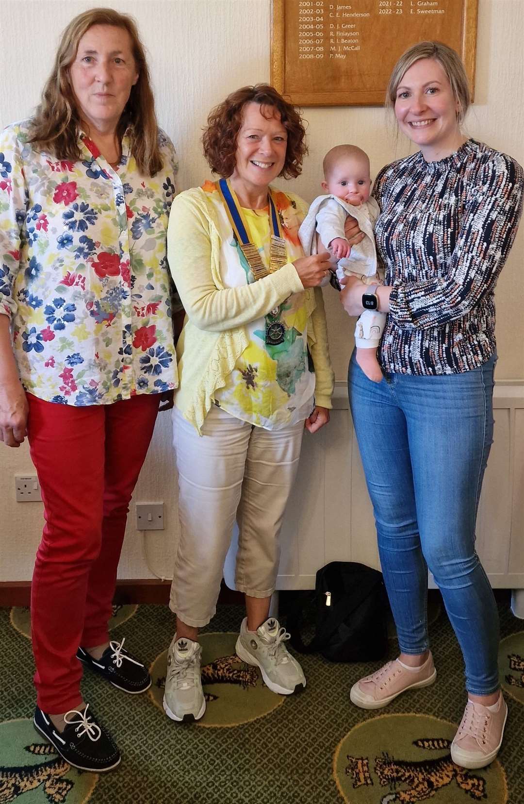 Michelle Johnstone (centre) with Elizabeth Sweetman (left) and club member Fiona Innes and her daughter Gracie.