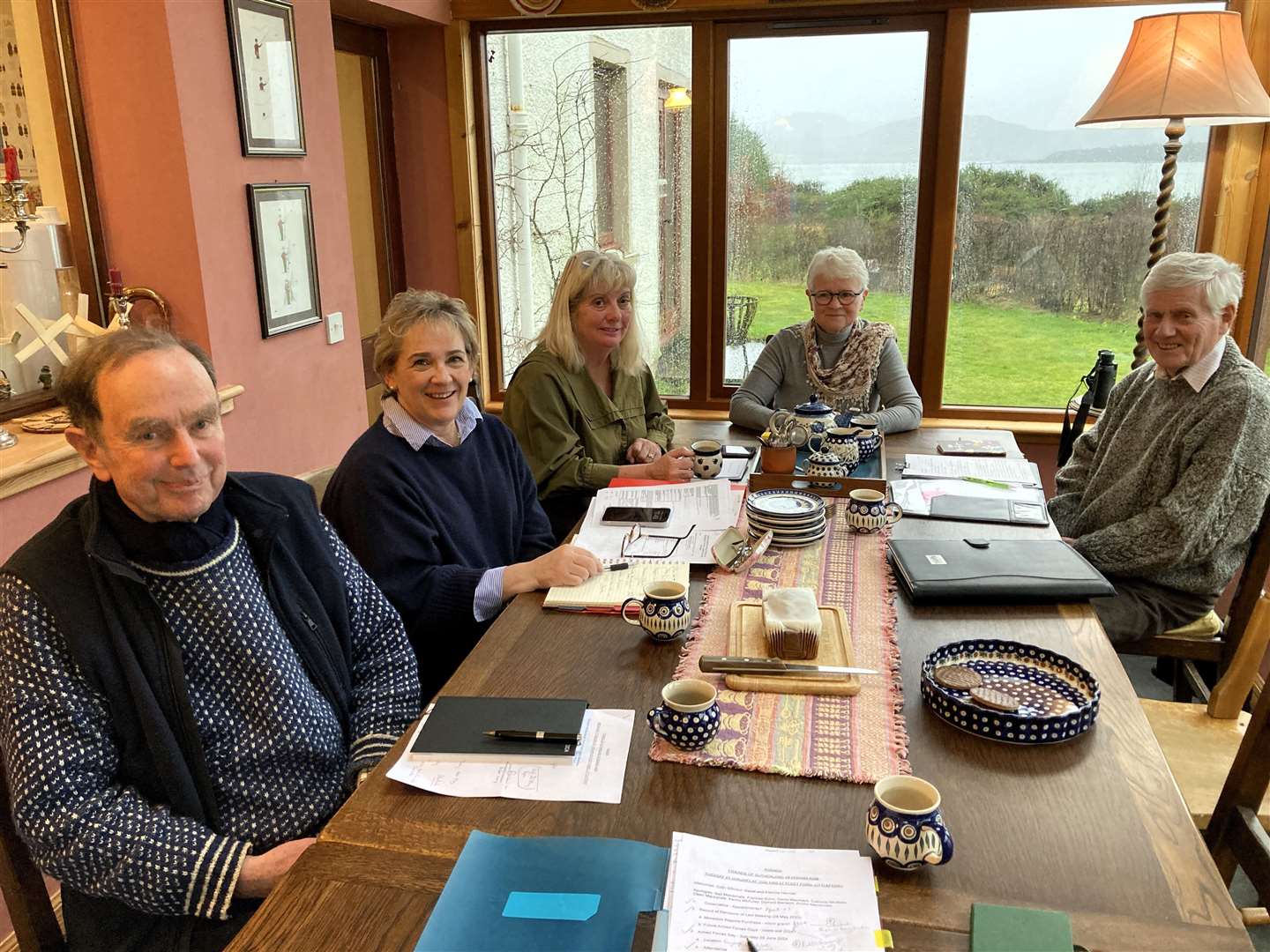 A meeting was held on Monday to plan the 2024 Armed Forces Day ceremony in Lairg. Clockwise from left are Lord Lieutenancy team members Colin Gilmour, Sheila Stewart, Kim Tulloch and Christine Mackay, with Major Alisdair Miller, chairman of the Royal British Legion Golspie branch.