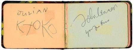 John, Yoko and Julian's autographs.