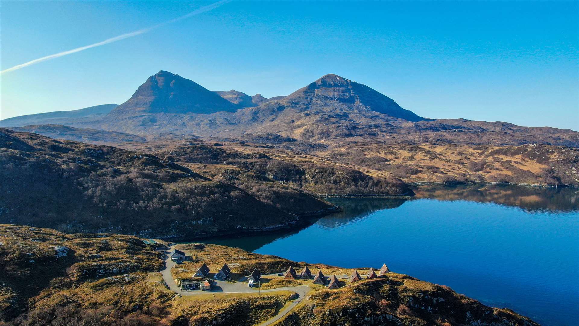 The 45-acre site at Kylesku includes visitor pods and has a view to Quinag, which is also owned by the John Muir Trust. Picture: Sean MacKay/JMT