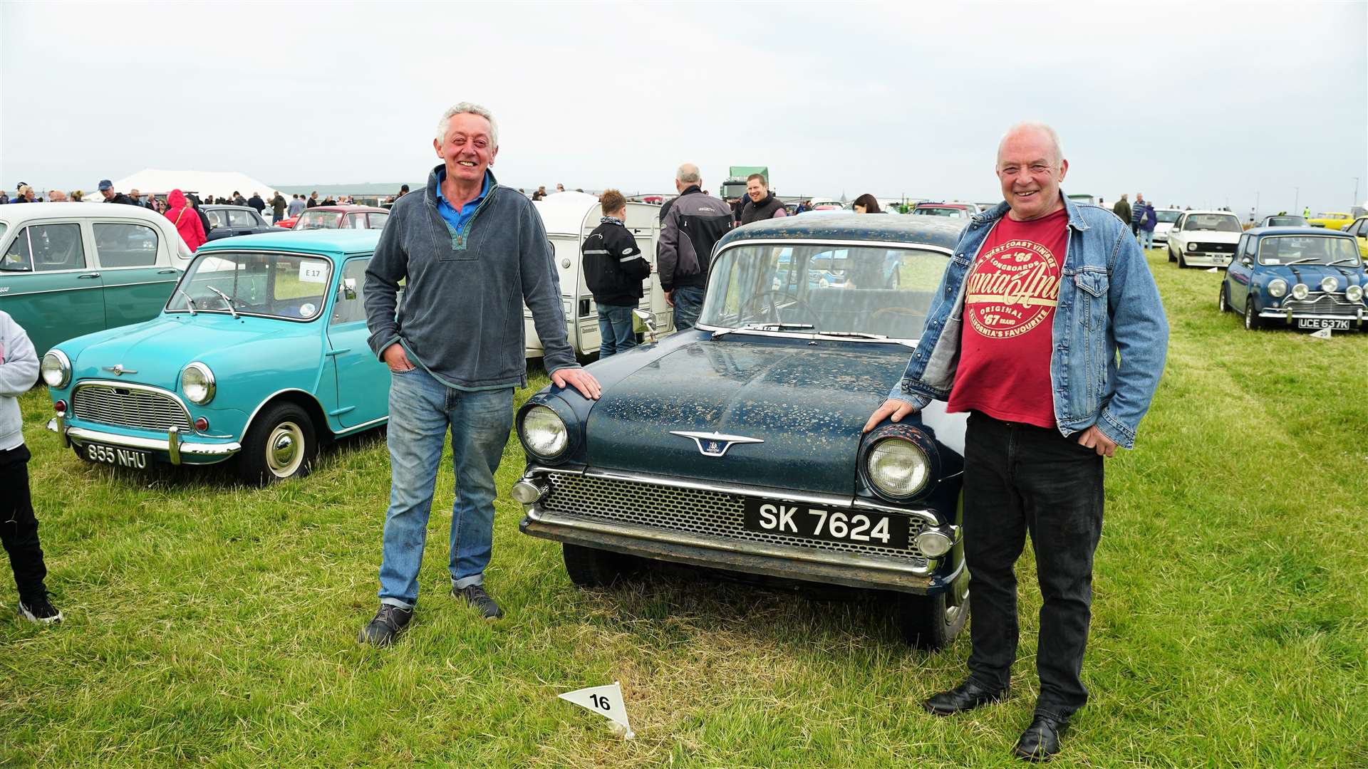 James Mackay, right, and George Ross with a 1960 Vauxhall Victor. James said the car sat in a garage from 1969 until 2003 when it was dismantled. He reconstructed it after receiving all the components last September. Picture: DGS