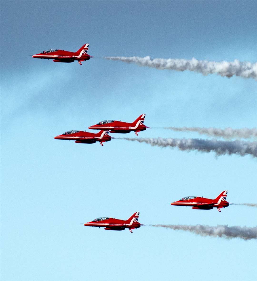 Red Arrows practice sessions at Tain Air Weapons Range. Picture: Callum Mackay.