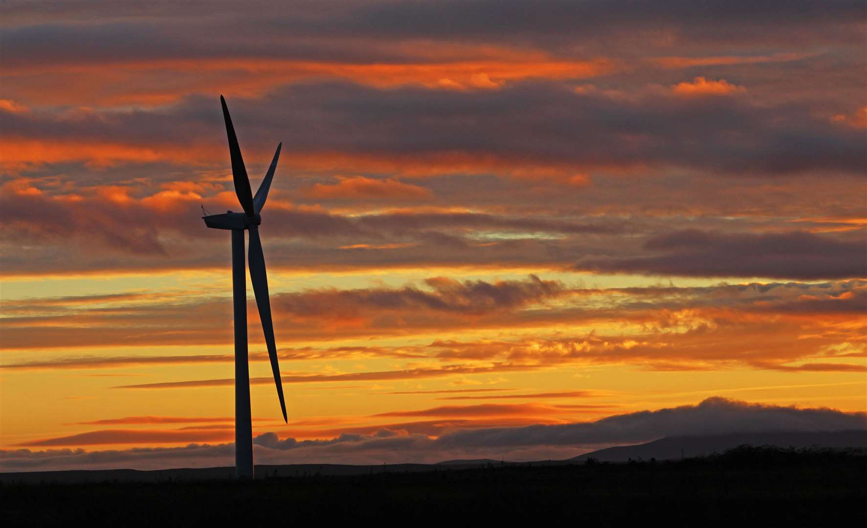 A turbine at a Caithness wind farm. Picture: Alan Hendry