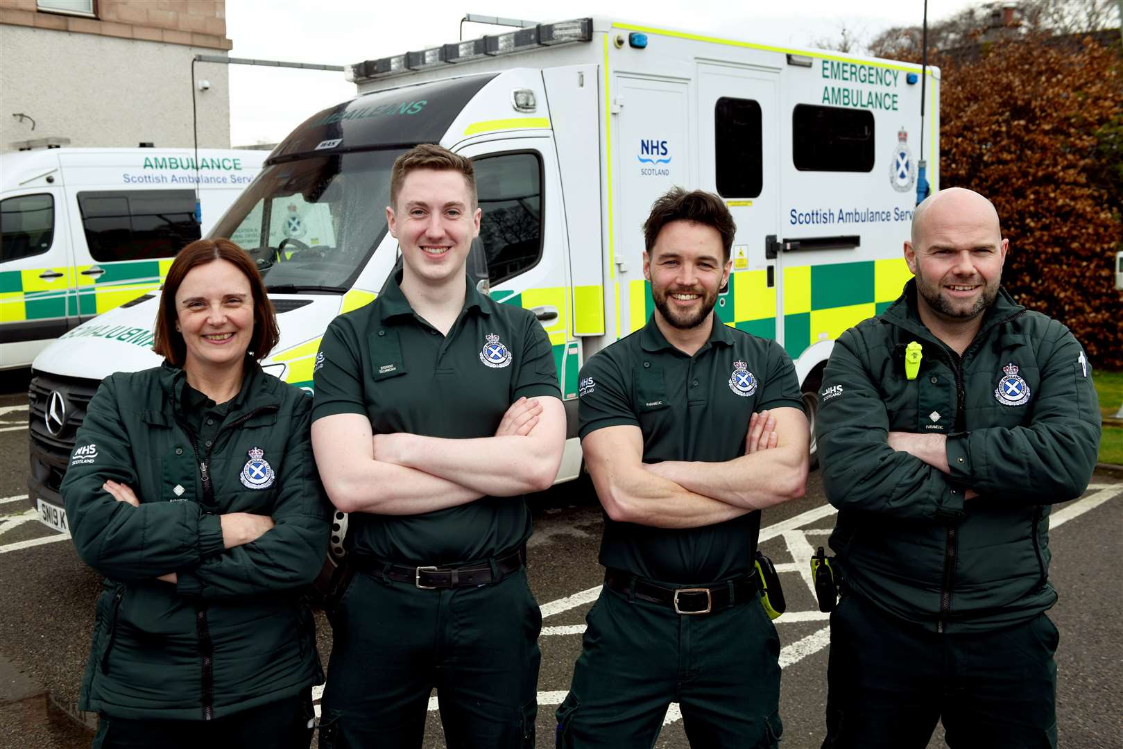 Heather Mackintosh, paramedic, Patrick Mayne, student Ttechnician, Owen Wilkie and Ryan Maclean, paramedics.