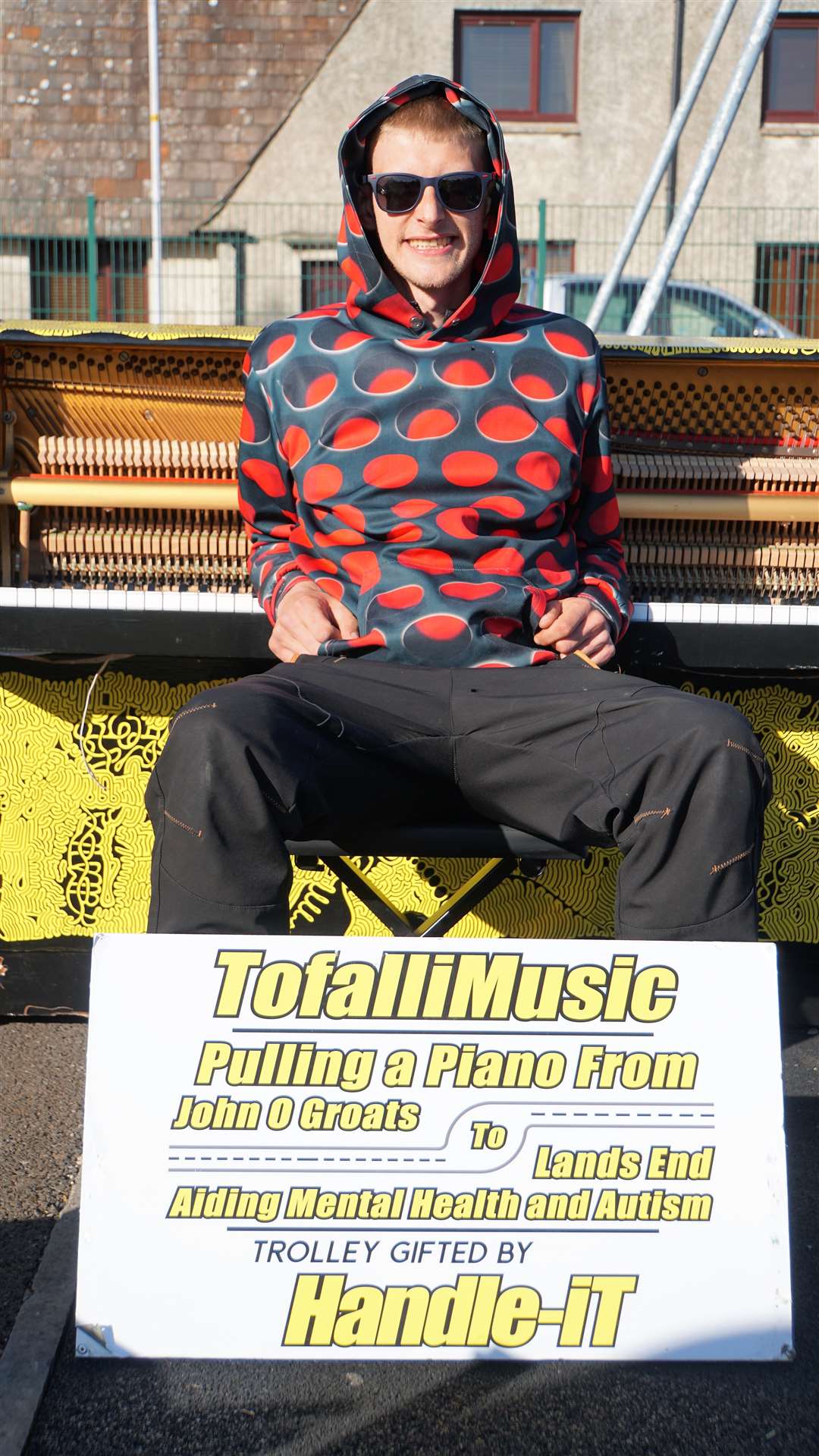 Piano James in Castletown when he played for local kids and their families. Picture: DGS