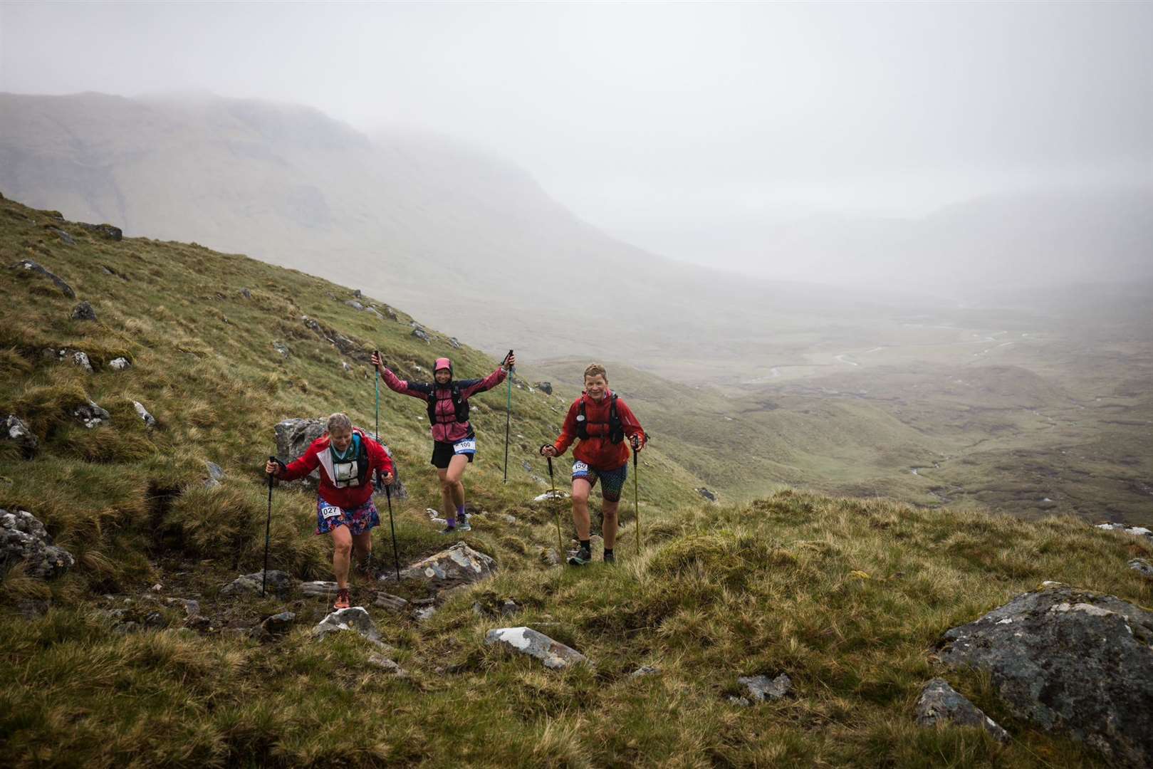 Spirits were high despite the mist on day six of the Cape Wrath Ultra 2023. Picture: ©Cape Wrath Ultra® | No Limits Photography