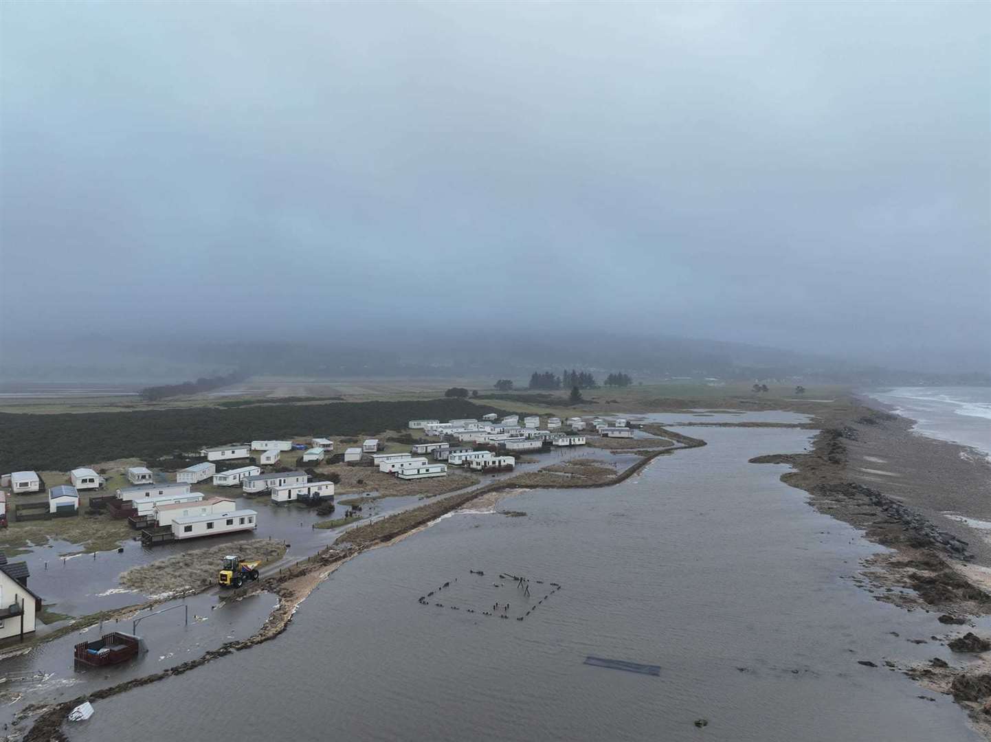 The caravan park under water in February. Picture: Cathy Spearing