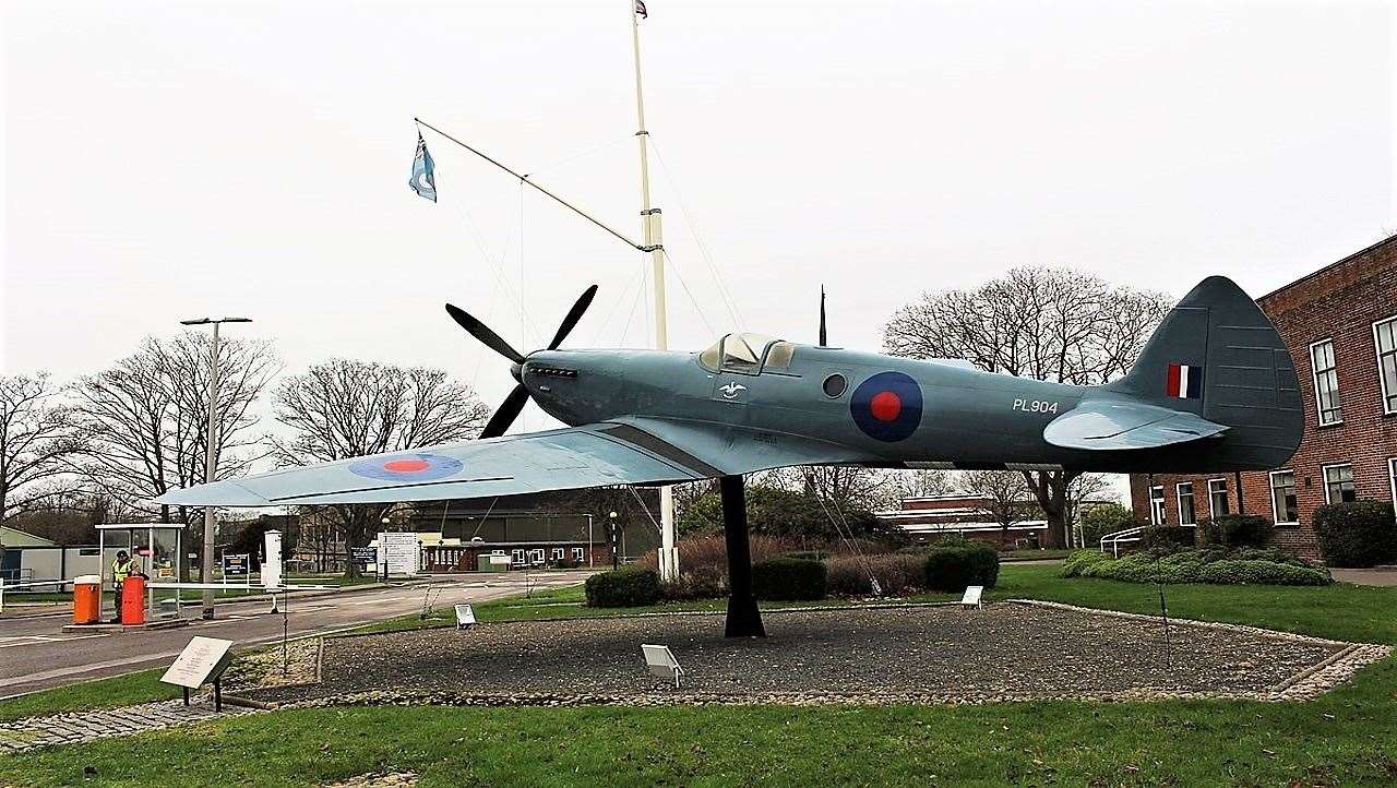 The plan is to erect a replica Spitfire like this one at Wick Airport.