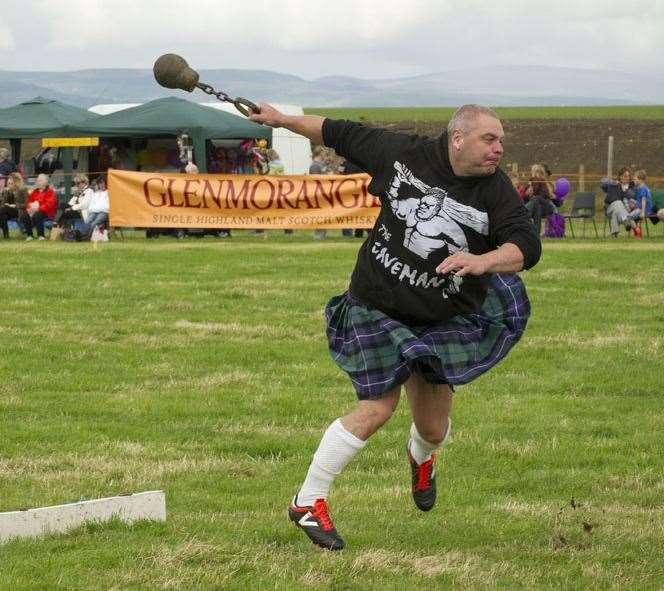 The 'heavy throw' is one of the several games events that would have been on display at this year's Tain Highland Gathering.