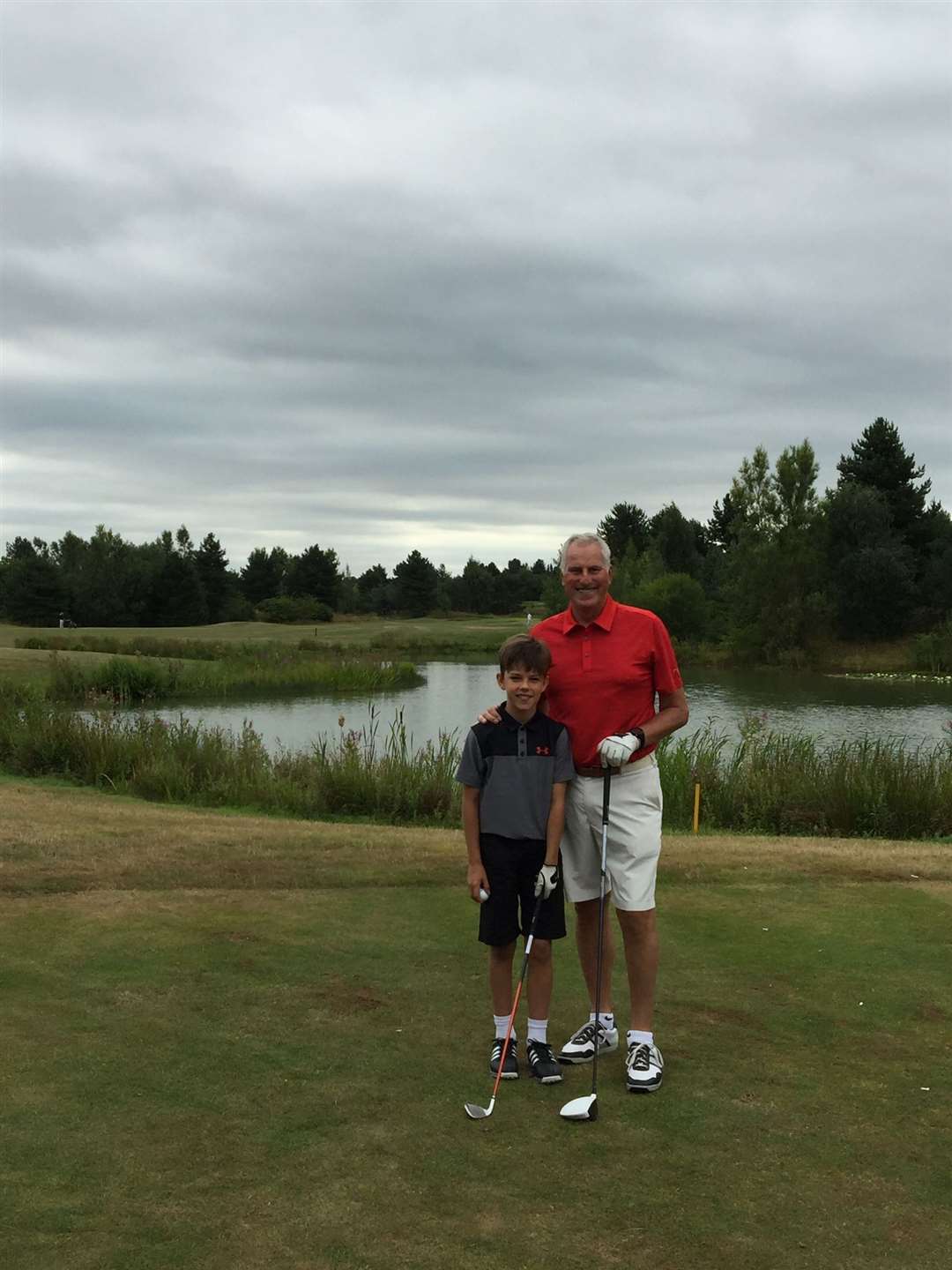 Jack Clemence (left) with his grandfather Ray (right) at a golf course (Jack Clemence)