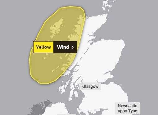 The area covered by the weather warning. Picture: Met Office.