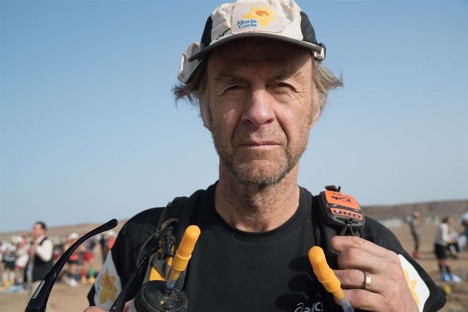 Sir Ranulph Fiennes on the first day of the Marathon des Sables.