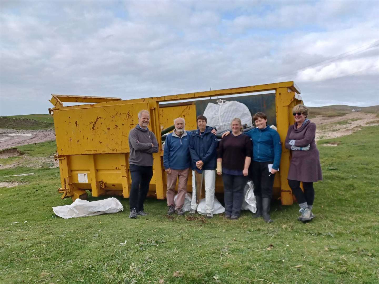 Finlay Pringle, second right, with volunteers at the Stoer beach clean.