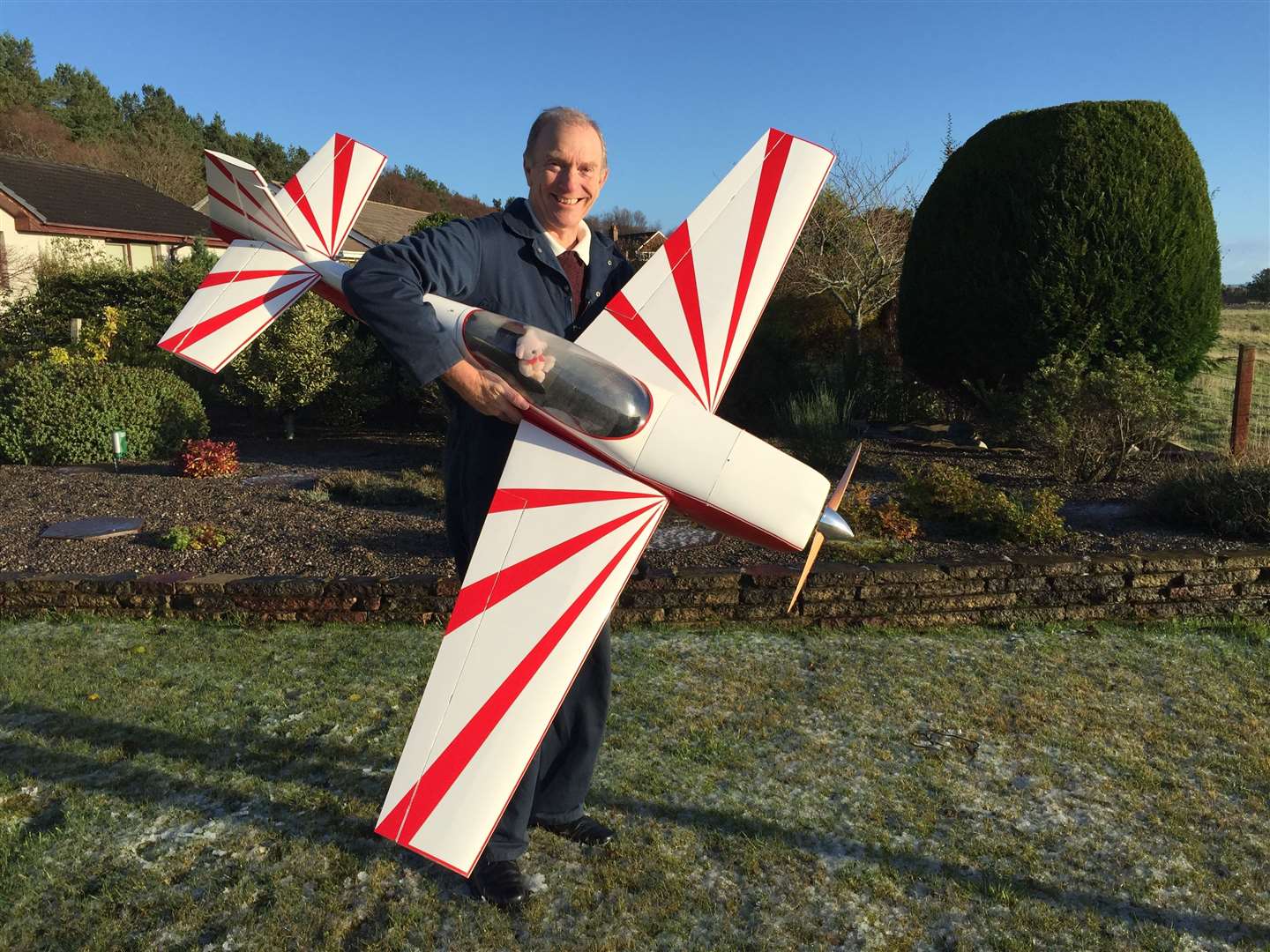 Malcolm Hayes with an impressive model aircraft.