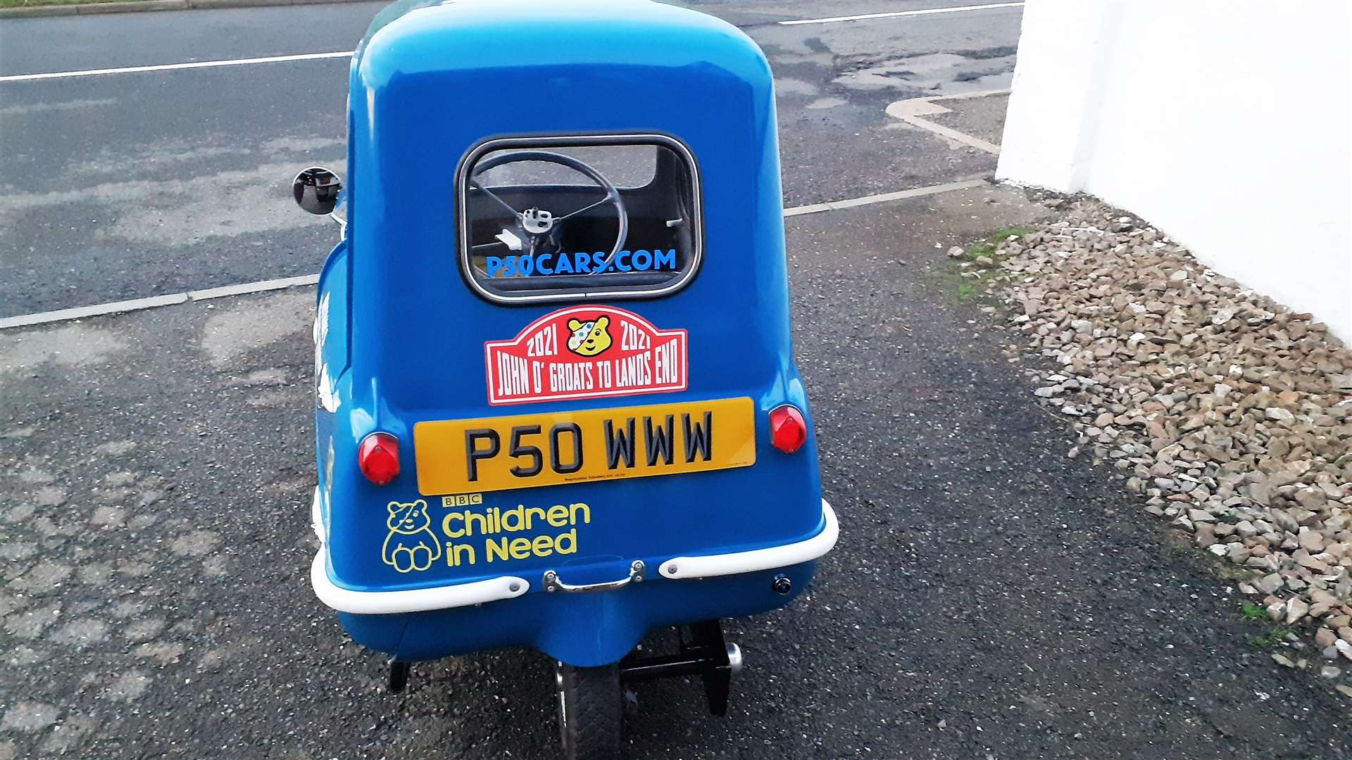 The Peel P50 has a top speed of 35mph and is powered by a moped engine.