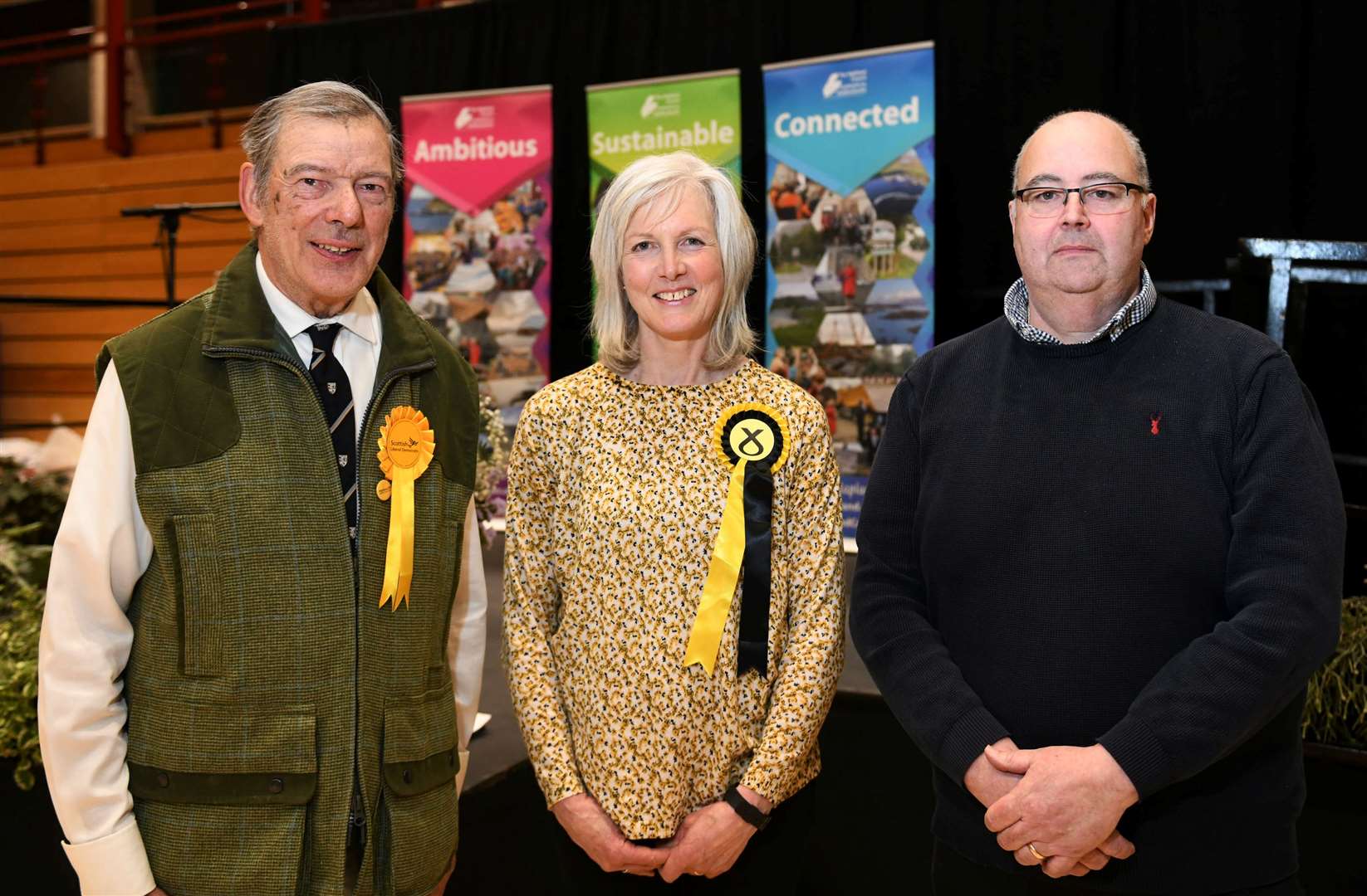 Election Count May 2022..Ward 1 .Michael BAIRD Scottish Liberal Democrats, Marianne HUTCHISON Scottish National Party (SNP) and Hugh MORRISON Independent...Picture: Callum Mackay..