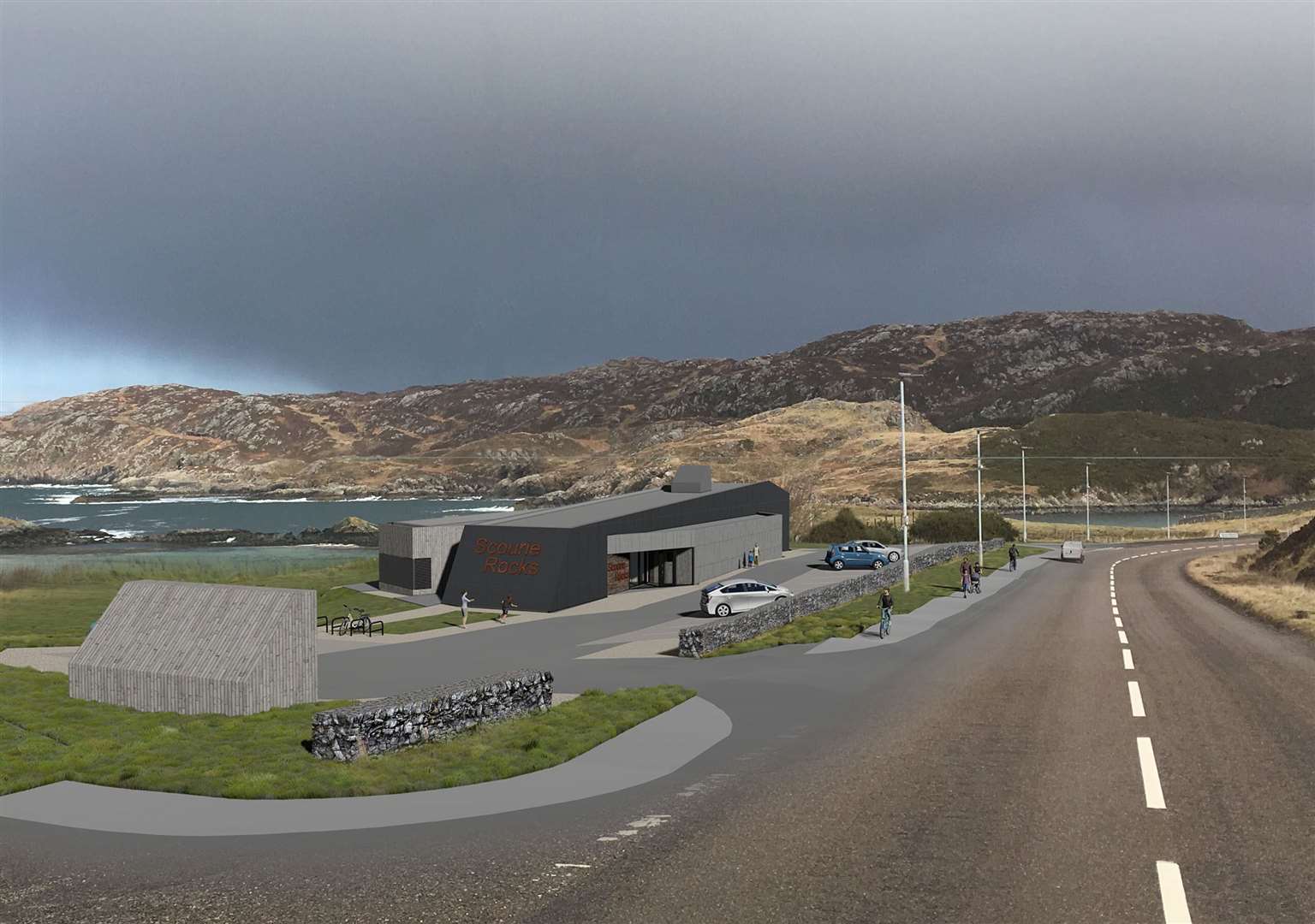 An artist's impression of the Scourie Rocks building.