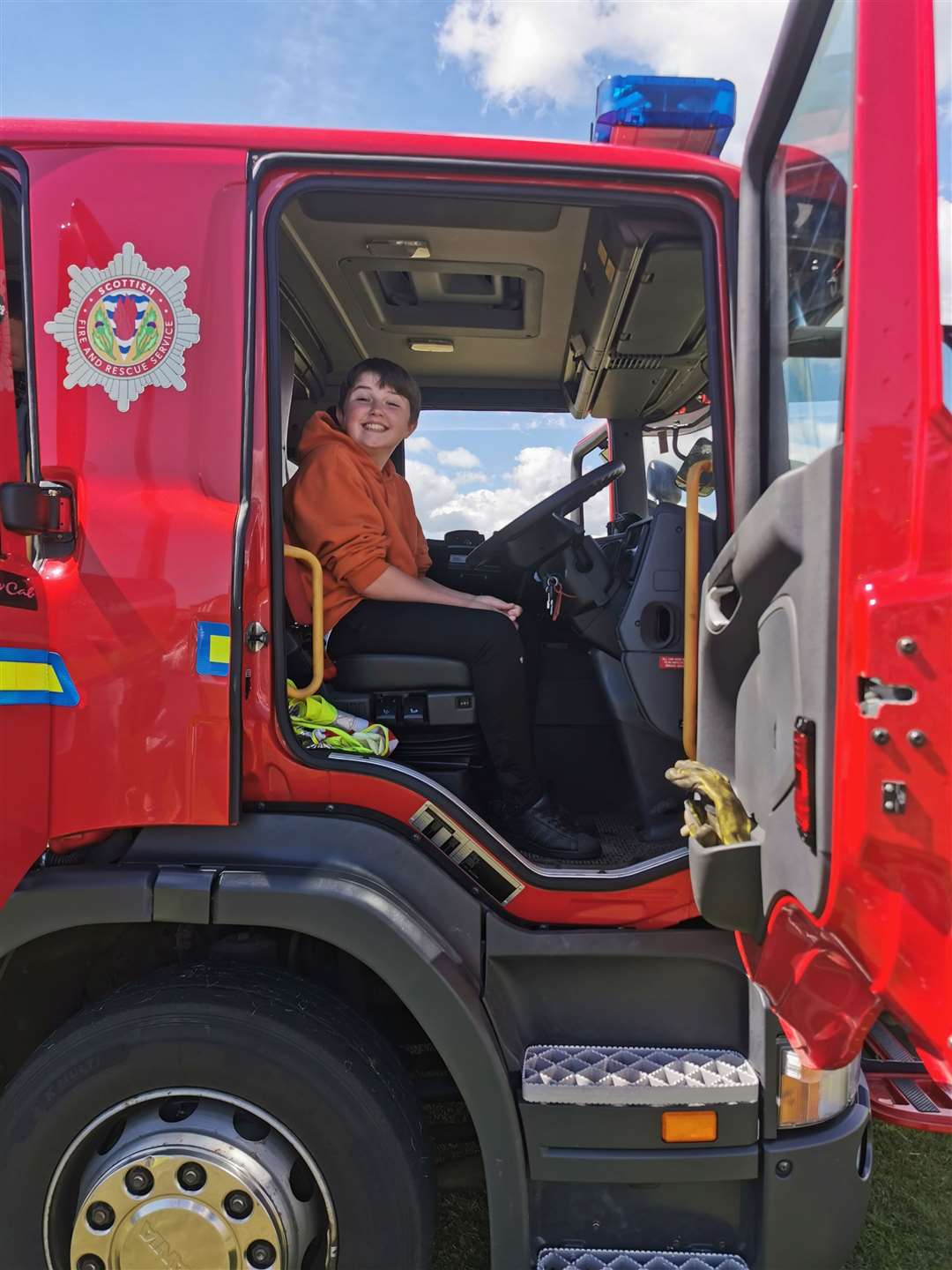 Who could resist the chance to get behind the wheel of a fire tender.