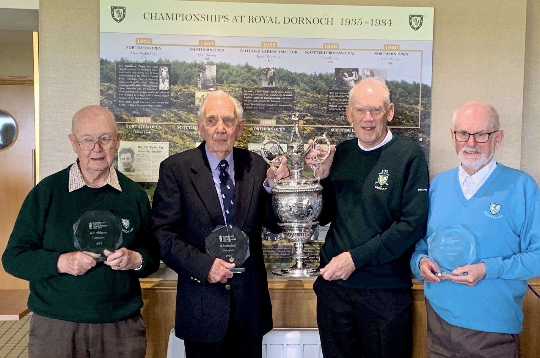 Sharing Sutherland County Cup memories, from left, Willie Skinner, Hamish Sutherland, Jim Miller and Sanders MacDonald.