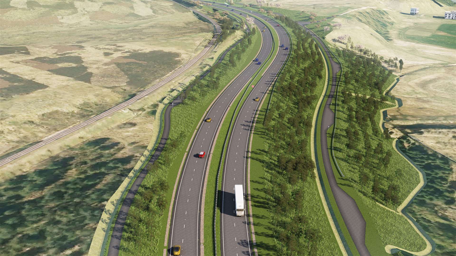 An artist's impression of the Tomatin to Moy dualling project.