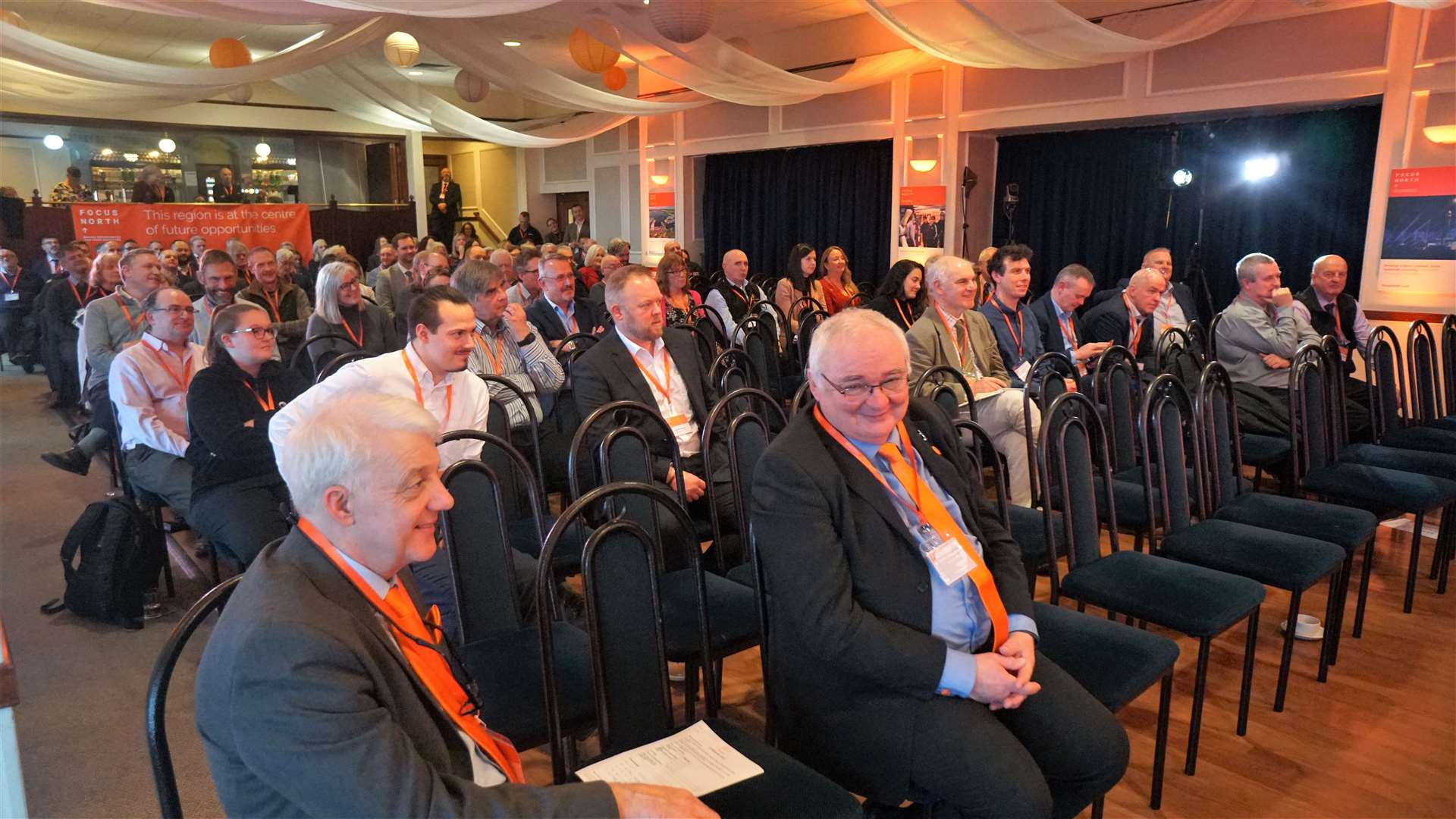 Peter Faccenda (Focus North programme manager) and Simon Middlemas (Focus North chairman) in the foreground at the event in Thurso. Picture: DGS