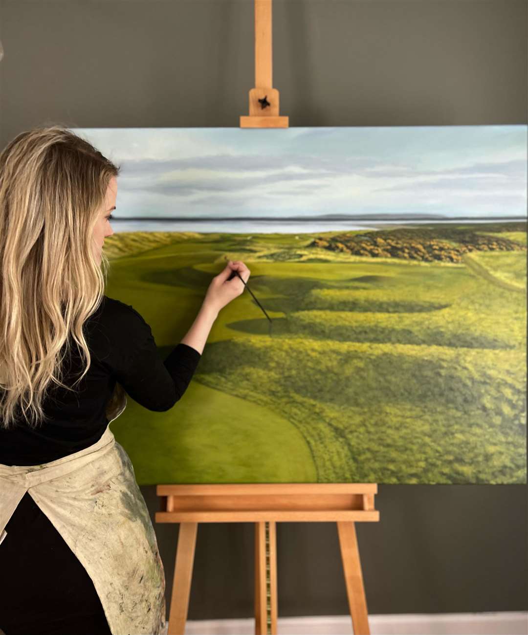 Aimee Smith's first Royal Dornoch landscape features 'Foxy' - the 14th hole of the championship course.