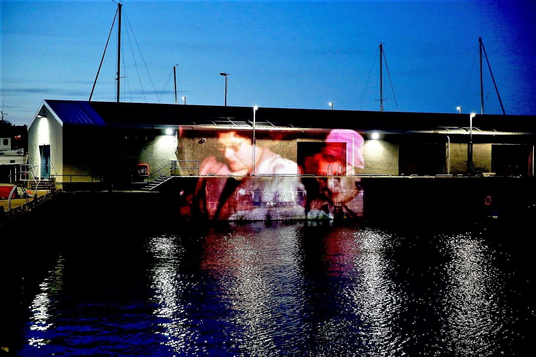 Harbour test projection for the festival.